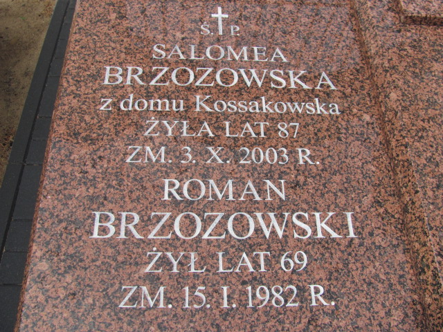 Salomea Brzozowska Białystok św. Rocha - Grobonet - Wyszukiwarka osób pochowanych