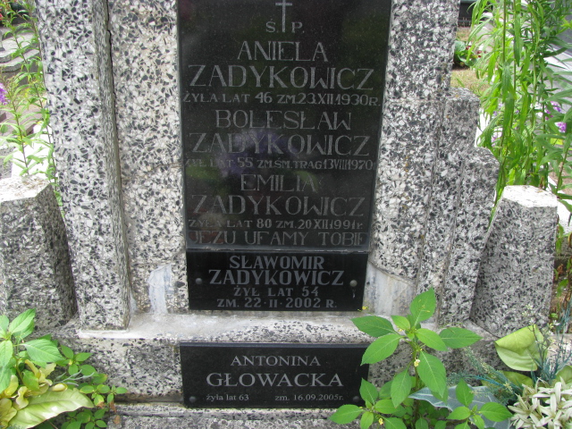 Aniela Zadykowicz Białystok św. Rocha - Grobonet - Wyszukiwarka osób pochowanych