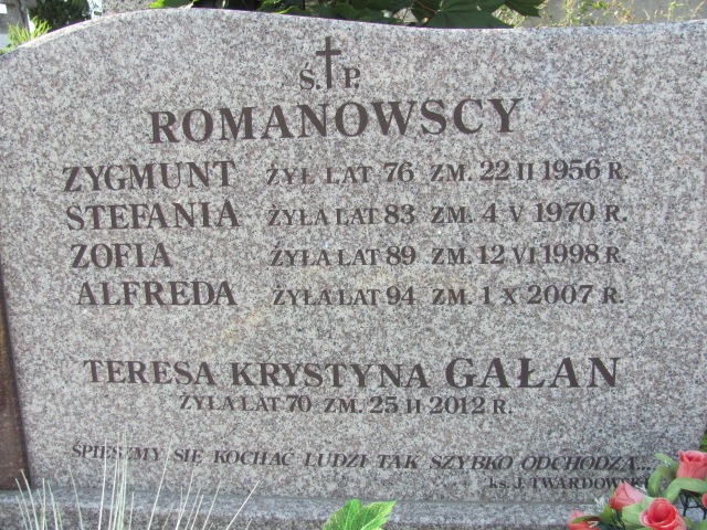 Alfreda Romanowska Białystok św. Rocha - Grobonet - Wyszukiwarka osób pochowanych