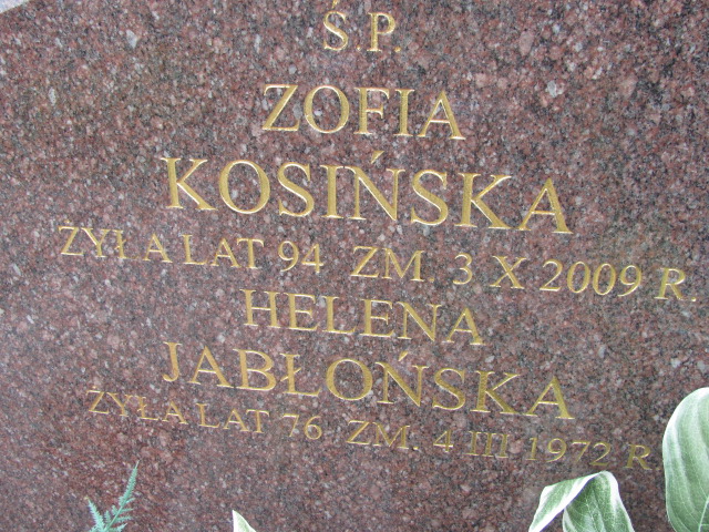 Zofia Kosińska 1915 Białystok św. Rocha - Grobonet - Wyszukiwarka osób pochowanych