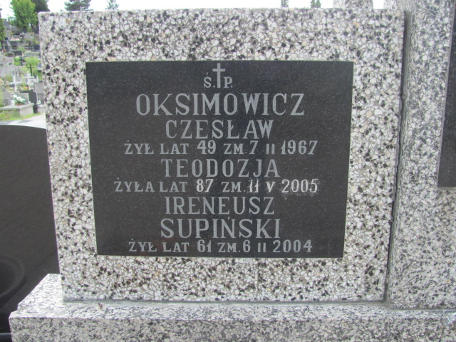 Ireneusz Supiński Białystok św. Rocha - Grobonet - Wyszukiwarka osób pochowanych