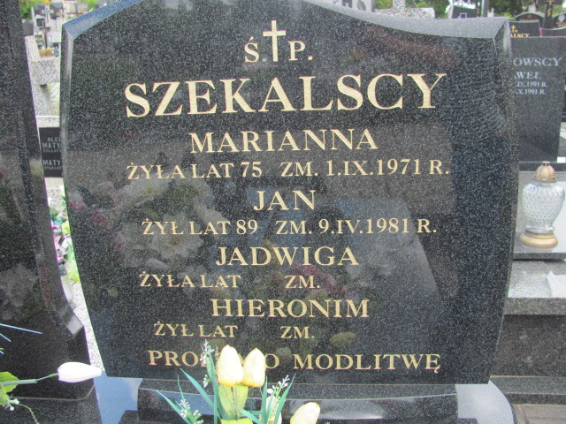 Heronim Szekalski 1931 Białystok św. Rocha - Grobonet - Wyszukiwarka osób pochowanych