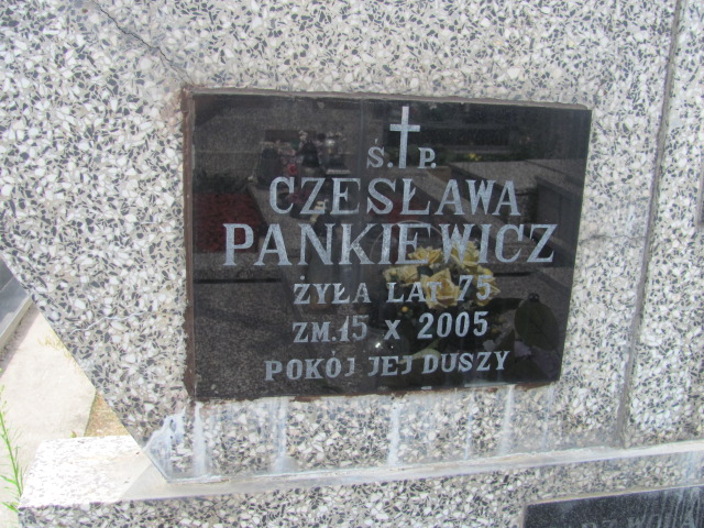 Czesława Pankiewicz Białystok św. Rocha - Grobonet - Wyszukiwarka osób pochowanych