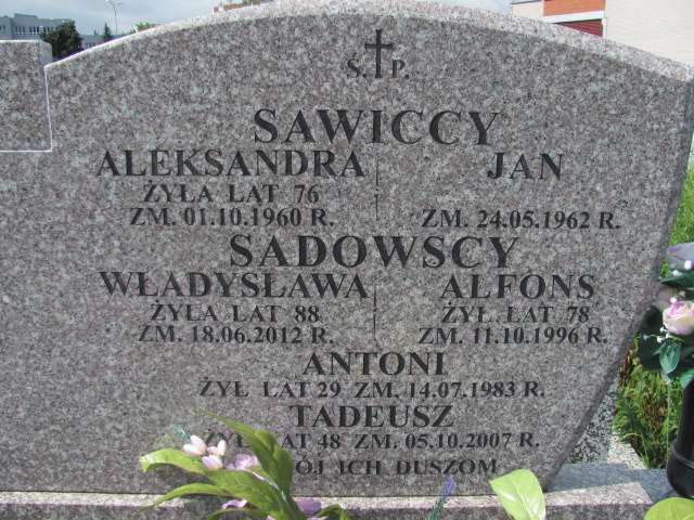 Aleksandra Sawicka Białystok św. Rocha - Grobonet - Wyszukiwarka osób pochowanych